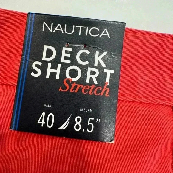 Nautica deck shorts classic fit straight sailor red size 40 BRAND NEW - Picture 2 of 11